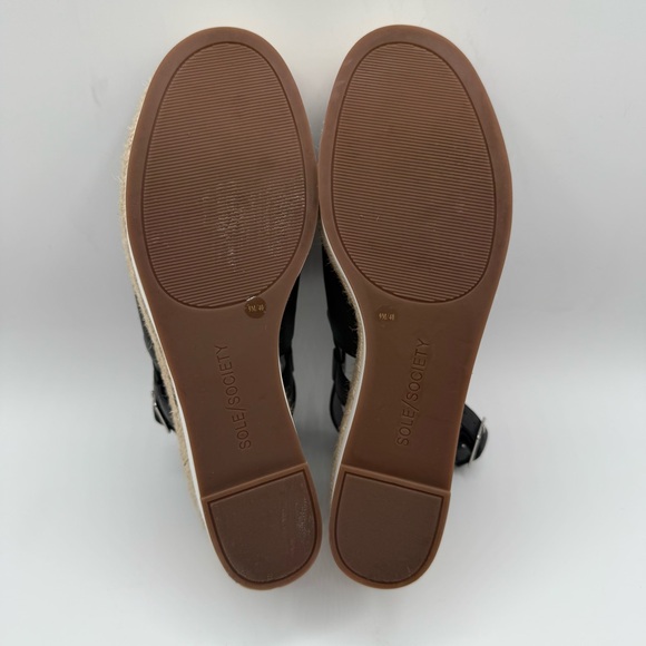 Sole Society Ayelani Boho Black Espadrille Wedge Open Toe Sandals SZ 9M - Picture 14 of 16